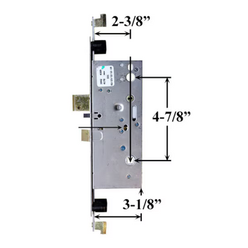 Active Concealed Rod Version 60mm Mortise Lock - Square Face